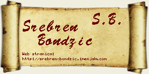 Srebren Bondžić vizit kartica